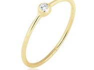 Elli Premium Fingerring Solitär Zirkonia 375er Gelbgold