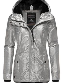 Ragwear Winterjacke Monadde Bling Glänzende warme Jacke mit Kapuze