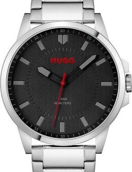 HUGO Quarzuhr #FIRST 1530246, Armbanduhr, Herrenuhr, Mineralglas, Edelstahlarmband