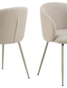 ACTONA GROUP Esszimmerstuhl Eleanor Esszimmerstuhl mit Armlehnen, 2 Stück, weicher Stoff (Set), Stahlgestell, organisch, zeitloses skandinavisches Design