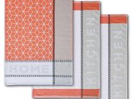 Dyckhoff Geschirrtuch HOME & KITCHEN, Maße je Tuch ca. 50x70 cm, aus 100% Baumwolle, (Set, 3-tlg), mit zwei verschiedenen Motiven