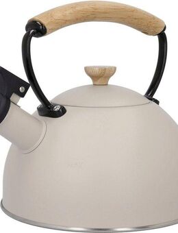 La Cafetière Wasserkessel La Cafetière, Edelstahl 18/10 (1-tlg), pfeifend, mit Holzgriff, 1,6 Liter, Induktion