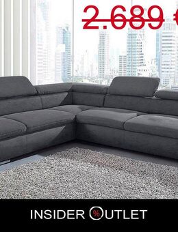 Ecksofa 272x226cm Schlaffunktion Grau Microfaser Couch Bettfunkt - Köln