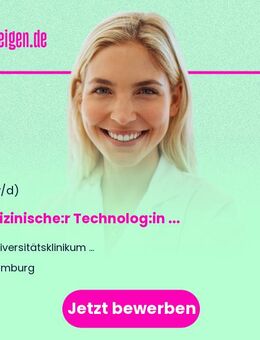 Medizinische:r Technolog:in (MTR / MTRA) (all genders) für Radiologie für die Strahlentherapie - Hamburg