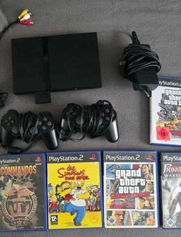 Sony Playstation 2 mit 5 Spielen und 2 Controller - Arnstein (Bayern)