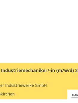 Ausbildung Industriemechaniker/-in (m/w/d) 2026 - Stephanskirchen