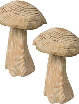 Creativ home Dekoobjekt Pilz, Weihnachtsdeko (Set, 2 St), aus Holz, Höhe ca. 18 cm
