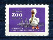DDR 1961 Vignette Briefmarkenausstellung 100 Jahre ZOO Dresden postfrisch mit Gummierung - Kronshagen