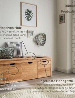 Home affaire Schuhbank Dura Schuhbank incl. Schubladen funktionell und stabil, Massivholz, Skandinavisches Design, Robust, stabil, FSC zertifiziert