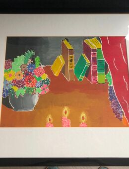 Bild handgemalt im schwarzem Lackrahmen - Arnstadt