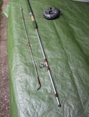 Vintage Sowjetische Angelrute 70er Jahre UdSSR mit Aluminiumspule Russland in 53773