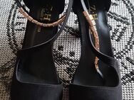 Damen Sandaletten,Sommerschuhe,schwarz,mit Lederriemen Gr.41 - Reinheim