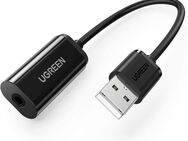 USB 2.0 externe Soundkarte UGREEN TRRS, 3,5mm Klinkenbuchse 4polig Stereo, Adapter mit 20cm Länge, schwarz - Plug & Play Installation ohne weitere Treiber - läuft mit allen bekannten Betriebssystemen Windows , Linux, MacOS - Fürth