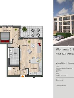 2-Zimmer Wohnung mit modernem Grundriss - Zentral gelegen am ISOTEC-Campus in Bergisch Gladbach - Bergisch Gladbach