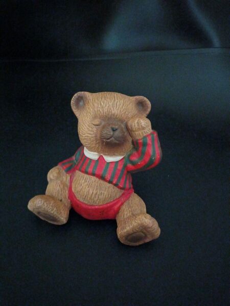 Teddybär Deko Keramik 9cm hoch 11cm lang 7cm breit - Essen