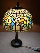 Tiffany Stil Tischlampe Tischleuchte 70er Jahre Goldkant Wuppertal Deutschland in 61194