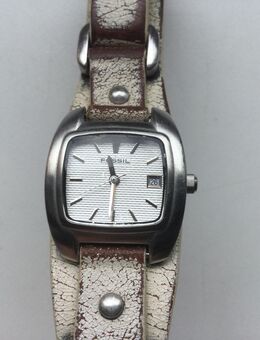 Damen Armbanduhr Fossil Edelstahl mit Echtleder Armband - Fulda