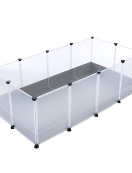 TIAKI Indoor Freigehege für Kleintiere zum Stecken mit Boden - L 145 x B 75 x H 12/46 cm