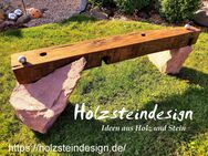 Bank, Gartenbank, Sitz-Gelegenheit, Steinbank, Holzbank, Porphyr - Argenthal