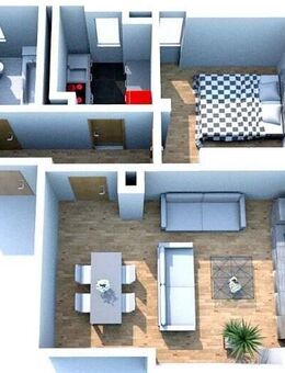 sanierte, gut geschnittene, helle 2-Raum-DG-Wohnung mit Einbauküche - Leisnig