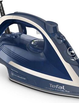 Tefal Dampfbügeleisen Ultragliss Plus, 2800 W, Dampfstoß: 250 g/Min., 50 g/Min. Dampfabgabe, 2800 W, Vertikaldampf, abnehmbarer Kalk-Kollektor, Eco Mode, blau/weiß FV6830