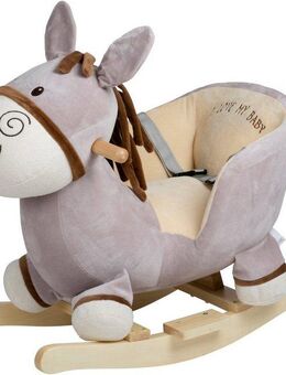 BabyGo Schaukeltier Rocker Donkey, mit Kufen und Griffen aus Birkenholz, Made in Europe