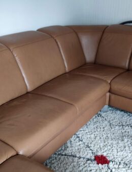 Couchgarnitur Ledercouch U-Form Cognac braun - Grevenbroich