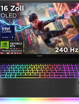 HP Omen Max 16-ah0095ng Gaming-Notebook (40,6 cm/16 Zoll, Intel Core Ultra 9 275HX, GeForce RTX 5080, 2000 GB SSD)
