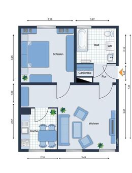 Renovierungsbedürftige helle ruhige 2-Zimmer-Wohung mit Innenhof - Radeberg