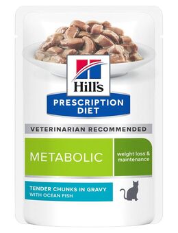 24 + 12 gratis! 36 x 85 g Hill’s Prescription Diet Nassfutter - Metabolic mit Meeresfisch