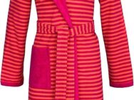 Esprit Damenbademantel Striped Hoody, ideal für Sauna & Spa, Hotelbademantel, Morgenmantel, Kurzform, Rundstrickware, Kapuze, Gürtel, mit Kapuze, gestreift