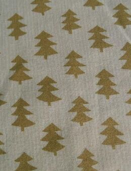 Stoff 175 x 200 cm Baumwolle goldene Tannenbäume Weihnachtsdeko 5,- - Flensburg