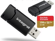 Speicherkartenleser integral MicroSD Laufwerk, USB 3.1 Typ A, SanDisk Extreme MicroSDXC 256GB mit einer Datenübertragung von bis zu 200MB/s, inklusive SD-Adapter - Fürth