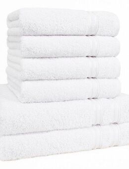 HAMMETEX Handtuch Set 6-teiliges Handtuch Set, 100% Baumwolle, Weich & Saugstark, Frottier (Set, 6-St), mit Bordüre, einfarbig, weich