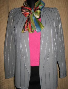 NEU * Stylisch * edel * Original VINTAGE * DESIGNER * Nadelstreifen * Anzug * Kostüm * Blazer * Gr. 36- 38/ S * silber- grau * - Riedlingen Zentrum