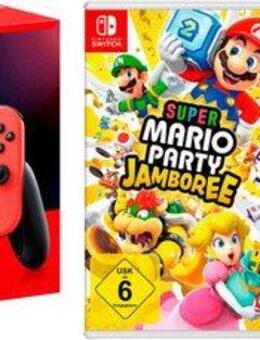 Nintendo Switch Switch + Super Mario Party Jamboree, Switch inkl. Mario Party Jamboree und exklusives Müslischalen-Set