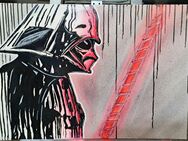 Handgefertigtes Graffitibild Darth Vader modern Art auf Leinwand - Schöppenstedt