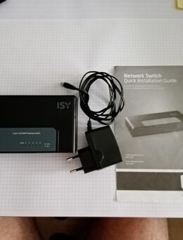 Ethernet LAN Netzwerk Switch, 5x Port RJ45 Anschlüsse, Fast Ethernet, ISY INW1100, 10, 100Mbit/s, LEDs für Power & Aktivitätsanzeige, 9V Netzteil, Anleitung - Fürth