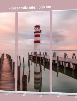 Bestatterbedarf: Roll-Up Display "Leuchtturm Podersdorf" -Farbige Version - Hallen-Dekoration - Trauerfeier - Bestatter - Wilhelmshaven Zentrum