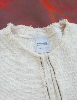 NEU * Edel * Glitzer * Swarovski * Strass * Kristalle * Stäbchen * Steine * Stickerei * Chanel * Style * Long * Blazer * Jacke "PULL&BEAR" Gr. 40- 42/ M * cremè- beige * silber * gold * - Riedlingen