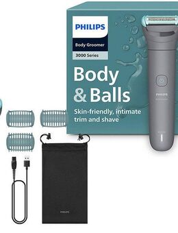 Philips Elektrokörperrasierer Serie 3000 BG3485/15, Aufsätze: 3, mit Triple Protect-Rasiersystem, wasserfest, inkl. Aufbewahrungstasche