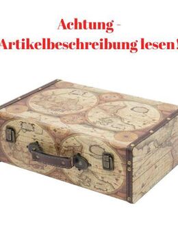 HMF Schatztruhe Vintage Koffer aus Holz Weltkarte 44cm #2175 - Birkenfeld (Baden-Württemberg)