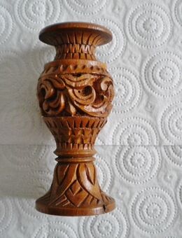 Grassl,Schönau-Holz-Vase,Alt,ca. 15,5 cm hoch - Linnich