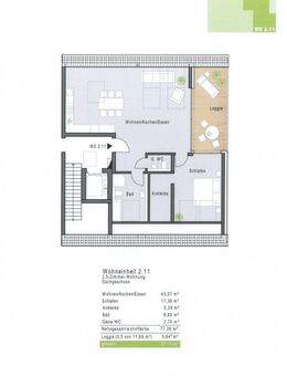 11 hochwertige NEUBAU-ETW - Neubaugebiet Sandäcker Veitshöchheim - 2,5-Zimmer-ETW (WE 2.11) - Veitshöchheim