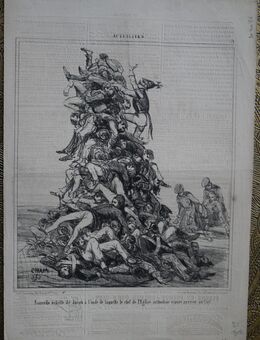 Alte Lithografie aus Le Charivari (1854) , Grafik von Cham in der Platte signiert und nummeriert 353 , Engländer , Blatt 37cm x 26cm , M39 - Görlitz