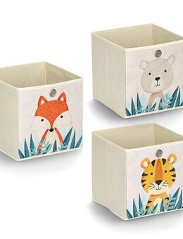 Zeller Present Aufbewahrungsbox Animals (Set, 3 St), Vlies, faltbar, verschiedene Tiermotive
