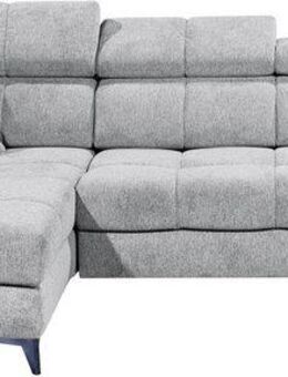 ED EXCITING DESIGN Ecksofa Sydney L-Form mit Bettfunktion, Bettkasten, Kopfteilverstellung, motorischer Sitztiefenverstellung, USB-Port & 2 Zierkissen