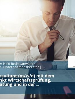 Senior Consultant (m/w/d) mit dem Schwerpunkt Wirtschaftsprüfung, Steuerberatung und in der betriebswirtschaftlichen Beratung in München, Köln, Berlin, Stuttgart - München