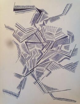 Original Kugelschreiberzeichnung - Berlin Mitte