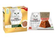 96 x 85 g Jumbopack Gourmet Gold + 4 x 57 g Revelations Fine Cuts gratis! - Saftig-Feine Streifen: Huhn, Meeresfisch, Rind, Lachs
